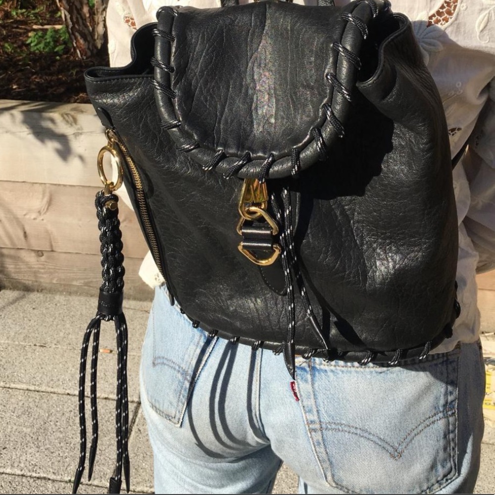 acne studios rope jungle backpack in black